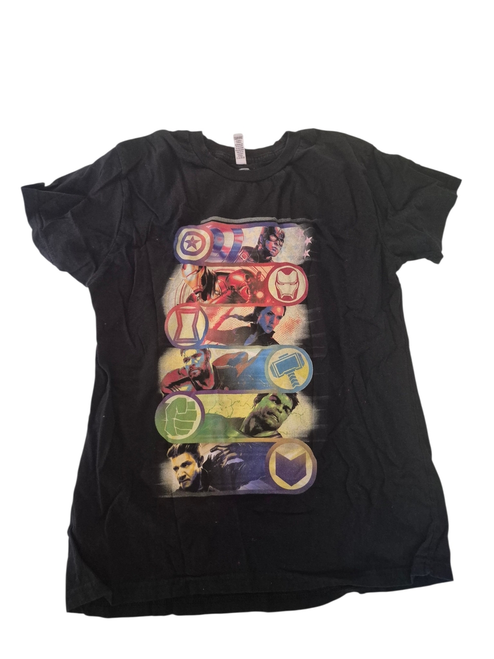 Black Marvel Avengers Graphic Short Sleeve Tee L